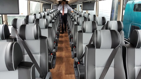 prevost tour bus interior